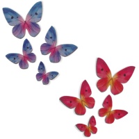 Gaufrettes papillon colorées de 3 à 6 cm - Dekora - 79 pcs.