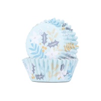 Capsules pour cupcake de fête à fleurs de Noël avec intérieur en aluminium - PME - 30 unités