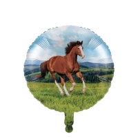 Ballon rond de 45 cm représentant un cheval - Creative Converting