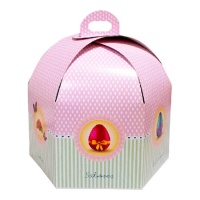 Boîte à gâteaux hexagonale haute avec poignée 31 cm - Hilarious - 5 pièces