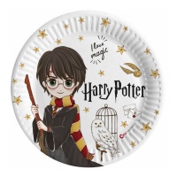 Assiettes Harry Potter 23cm en carton compostable - 8 pièces