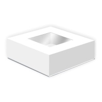 Boîte à gâteaux blanche avec fenêtre 33 x 33 x 9,5 cm - Sweetkolor - 5 unités