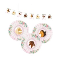 Kit de décoration de chevaux roses - 4 pcs.