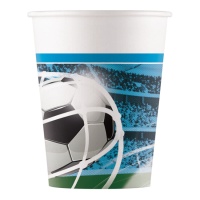 Gobelets de but de football bleus 200 ml - 8 pcs.