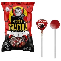Mini sucette avec gomme à mâcher de Dracula - 200 unités