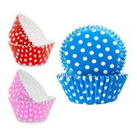 Capsules colorées à pois pour petits gâteaux - Pastkolor - 24 pcs.