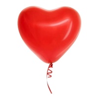 Ballons en latex rouge en forme de coeur 28 cm - 6 pièces