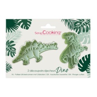 Découpeurs de dinosaures verts - Scrapcooking - 2 pcs.