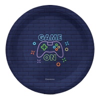 Assiettes de jeu vidéo Game On de 18 cm - 8 unités