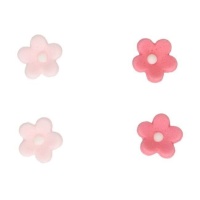 Figurines en sucre marguerite dans les tons roses 1,4 cm - FunCakes - 64 pcs.