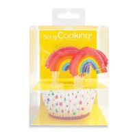 Capsules et piques à cupcakes Arcoiris - Scrapcooking - 24 pcs.