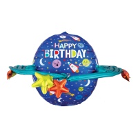 Ballon Galaxy Happy Birthday 73 x 50 cm - Anagramme