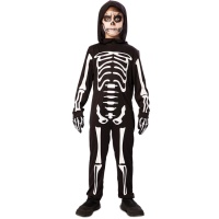 Costume de squelette phosphorescent avec capuche pour enfants