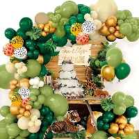 Kit de ballons de jungle avec des feuilles - 100 unités