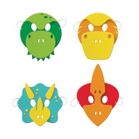 Masques de dinosaures - 4 unités