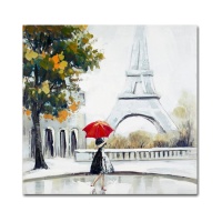 Toile peinte à la main de Paris 60 x 60 cm - DCasa