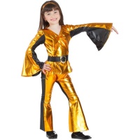 Costume de style disco or et noir pour filles