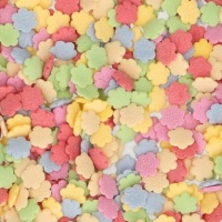 Paillettes de fleurs multicolores 60 gr - FunCakes