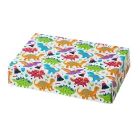 Boîte de 23,5 x 16 x 5 cm de dinosaures colorée