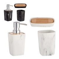 Set de bain en marbre et bambou - 3 pièces