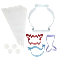 Kit de biscuits avec cutters et embouts pour la décoration des aquariums - Wilton - 12 pcs.