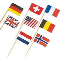 Pics de drapeaux de pays 6,5 cm - 30 pics