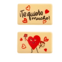 Assortiment de figurines en chocolat blanc « Te quiero » - lot de 50 pièces
