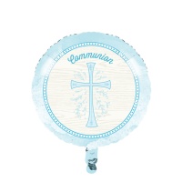 Ballon de première communion rond bleu clair 45 cm - Creative Converting