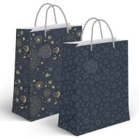 Sac cadeau Constellations bleu marine 45 x 33 x 10 cm - 1 pc.