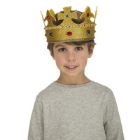 Couronne de roi en or avec détails d'enfants
