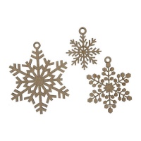 Figurines de flocons de neige en bois - Artis decor - 3 pcs.