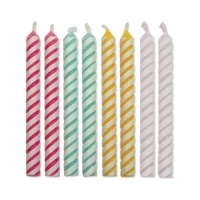 Bougies rayées de couleurs assorties 4,8 cm - PME - 24 pcs.