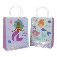 Sacs cadeaux de 27 x 20 cm à motif de sirène magique - 6 unités