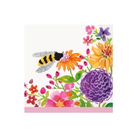 Serviettes de table en forme d'abeille peinte 16,5 x 16,5 cm - 8 pcs.