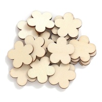 Figurines de fleurs en bois 3 cm - 20 pcs.