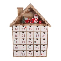 Calendrier de l'Avent en bois 35,5 x 6 x 26,5 cm