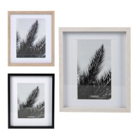 Cadre photo feuille de palmier noir et blanc pour photos 18 x 24 cm - DCasa