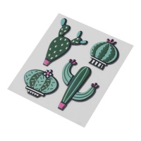 Autocollants pour textiles de cactus - 4 pcs.