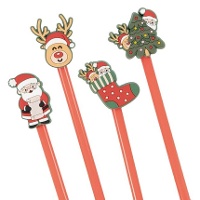 Stylo de Noël de 19 cm - 1 unité