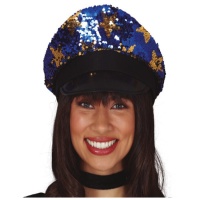 Casquette de police avec paillettes et étoiles