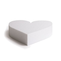 Base de coeur en polystyrène de 15 x 5 cm - Decora
