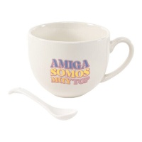 Mug de 265 ml Amiga somos muy Top avec cuillère