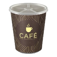 Gobelets en carton de 120 ml pour café avec couvercle - 12 unités