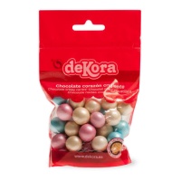 Boules de chocolat croustillant de couleur nacrée - Dekora - 80 gr