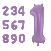 Ballon numéroté violet mat 86 cm - Folat