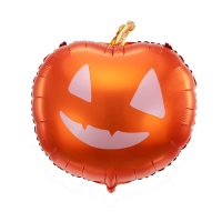 Ballon citrouille souriante 52 x 52 cm - Partydeco