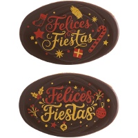 Figurines en chocolat noir « Felices Fiestas » - assortiment de 60 pièces