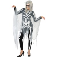Costume de squelette avec cape pour femmes