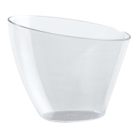 Gobelets en plastique transparent 85 ml forme ronde asymétrique - Dekora - 100 unités