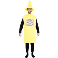 Costume de pot de moutarde avec chapeau pour adultes